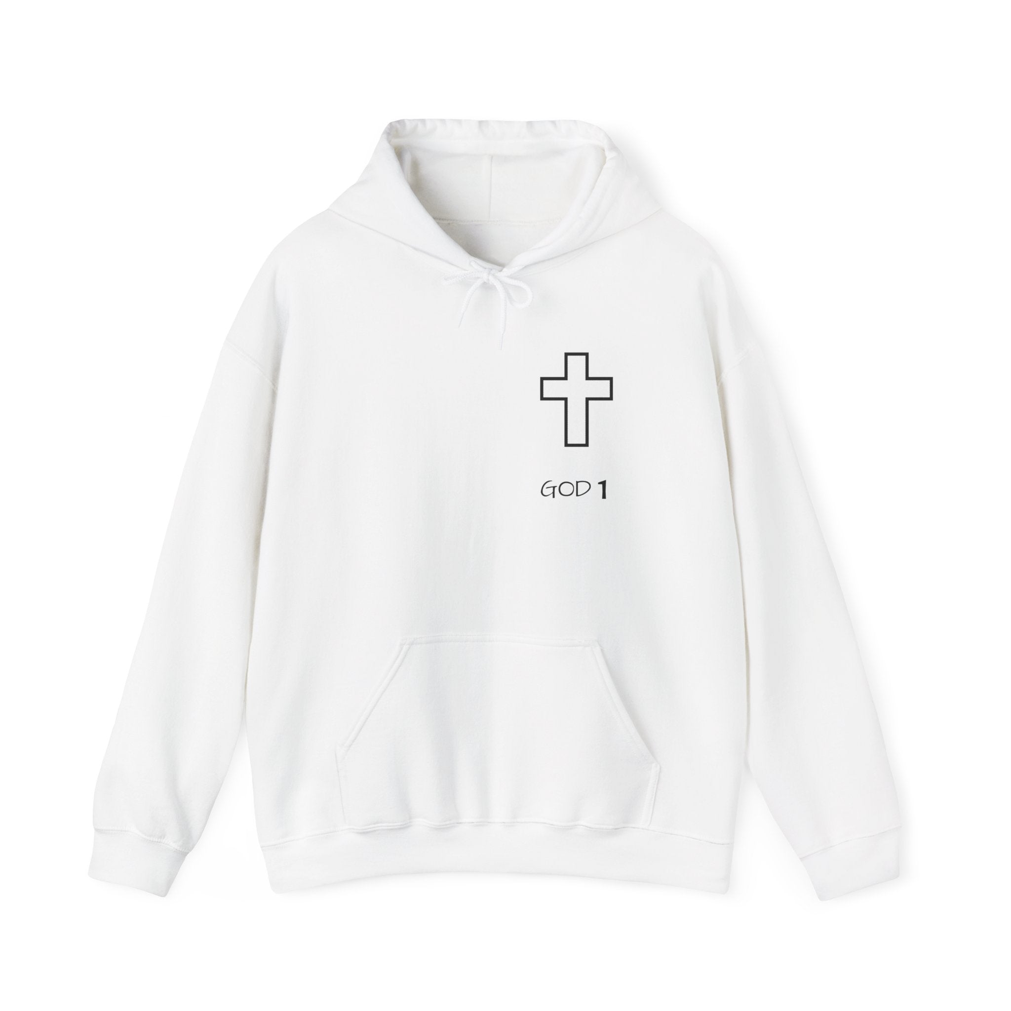Faith Cross Hoodie — Minimal 'GOD I' Christian Pullover