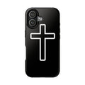 Tough Phone Case — Glossy Black Christian Cross Phone Cover (Shockproof)