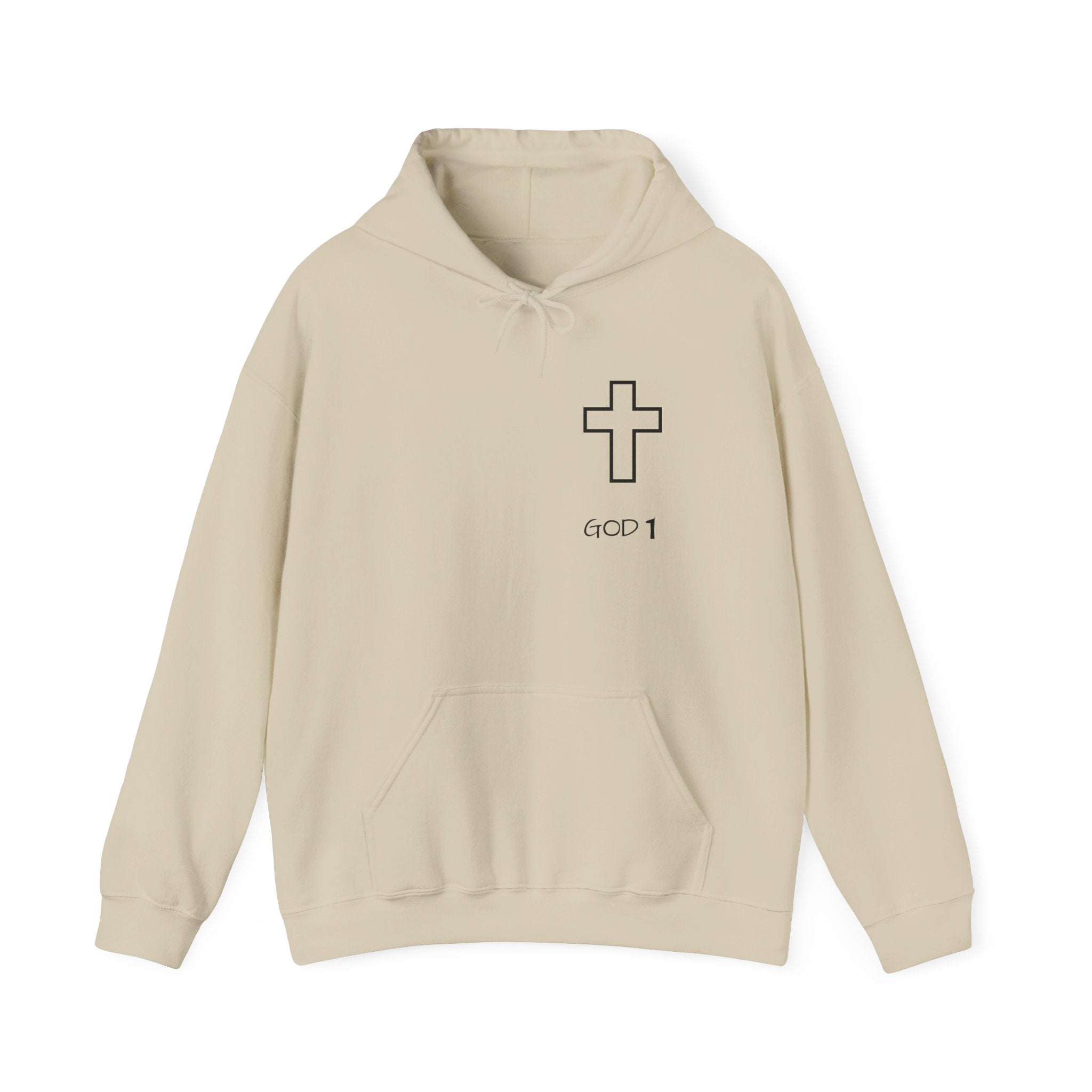 Faith Cross Hoodie — Minimal 'GOD I' Christian Pullover