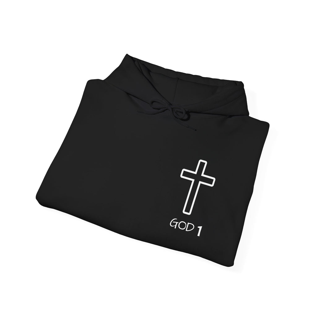 Faith Cross Hoodie — Minimal 'GOD I' Christian Pullover
