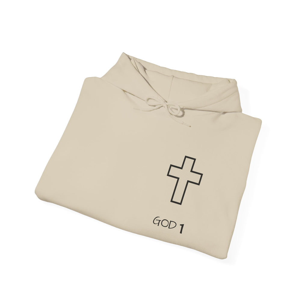 Faith Cross Hoodie — Minimal 'GOD I' Christian Pullover