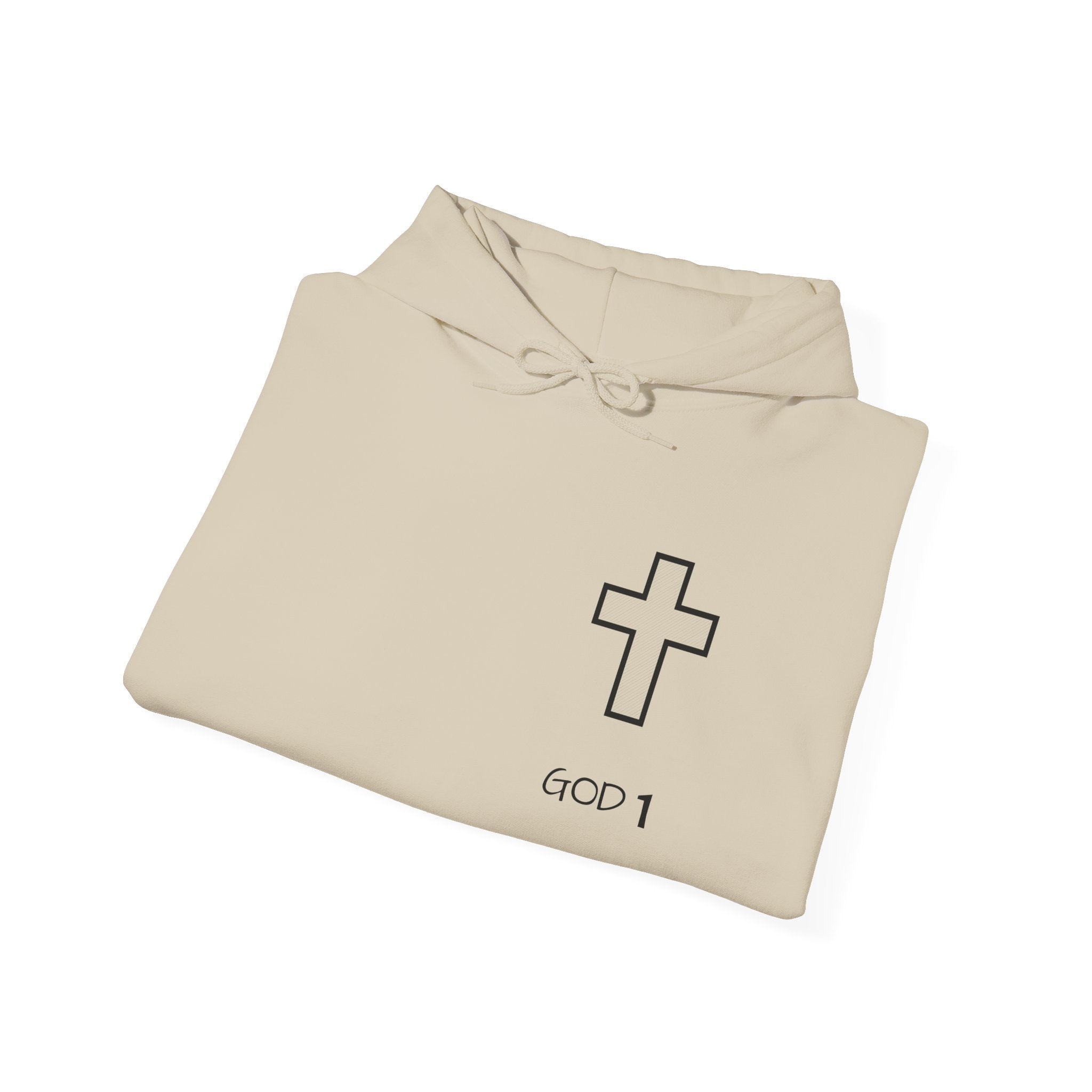 Faith Cross Hoodie — Minimal 'GOD I' Christian Pullover