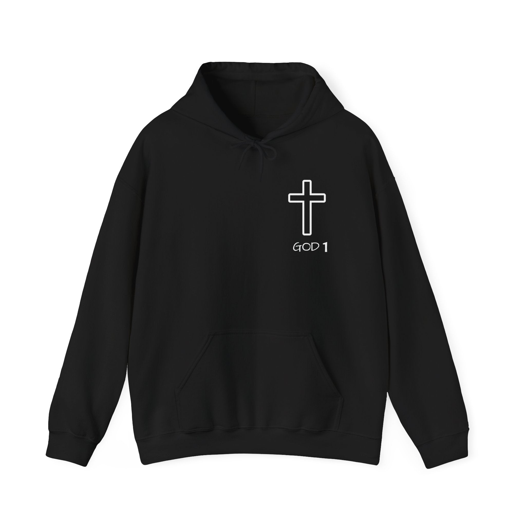 Faith Cross Hoodie — Minimal 'GOD I' Christian Pullover