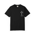 Faith Cross Pocket T-Shirt — "GOD 1" Minimal Christian Tee
