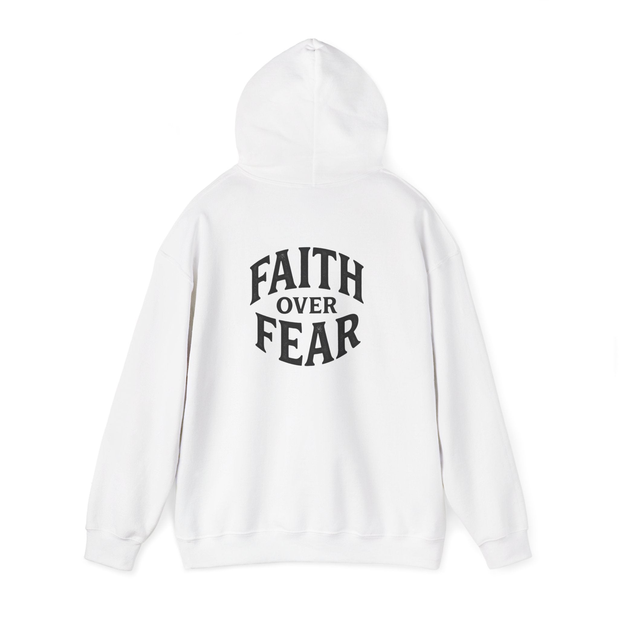 Faith Over Fear Hoodie — Minimal Cross Christian Pullover