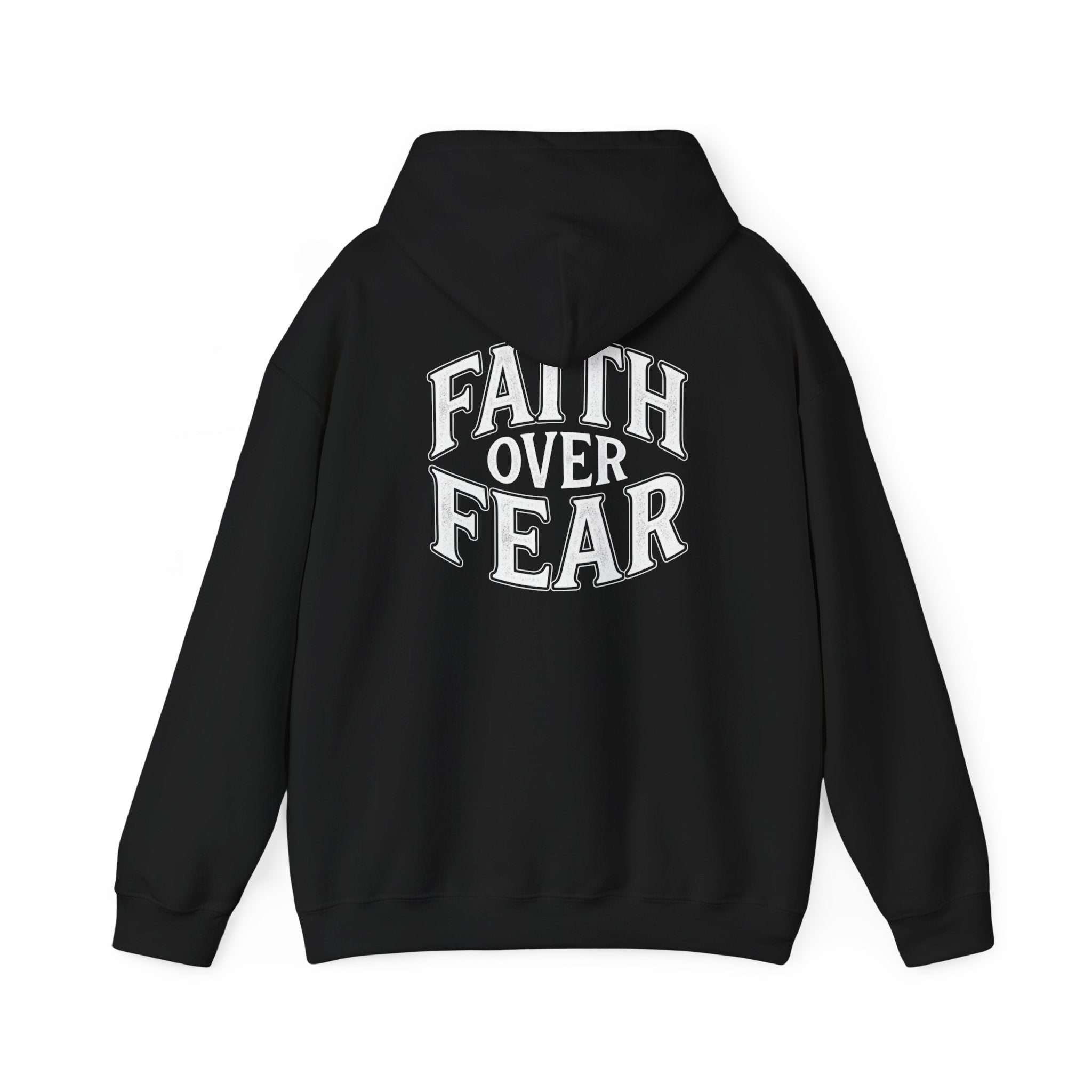 Faith Over Fear Hoodie — Minimal Cross Christian Pullover