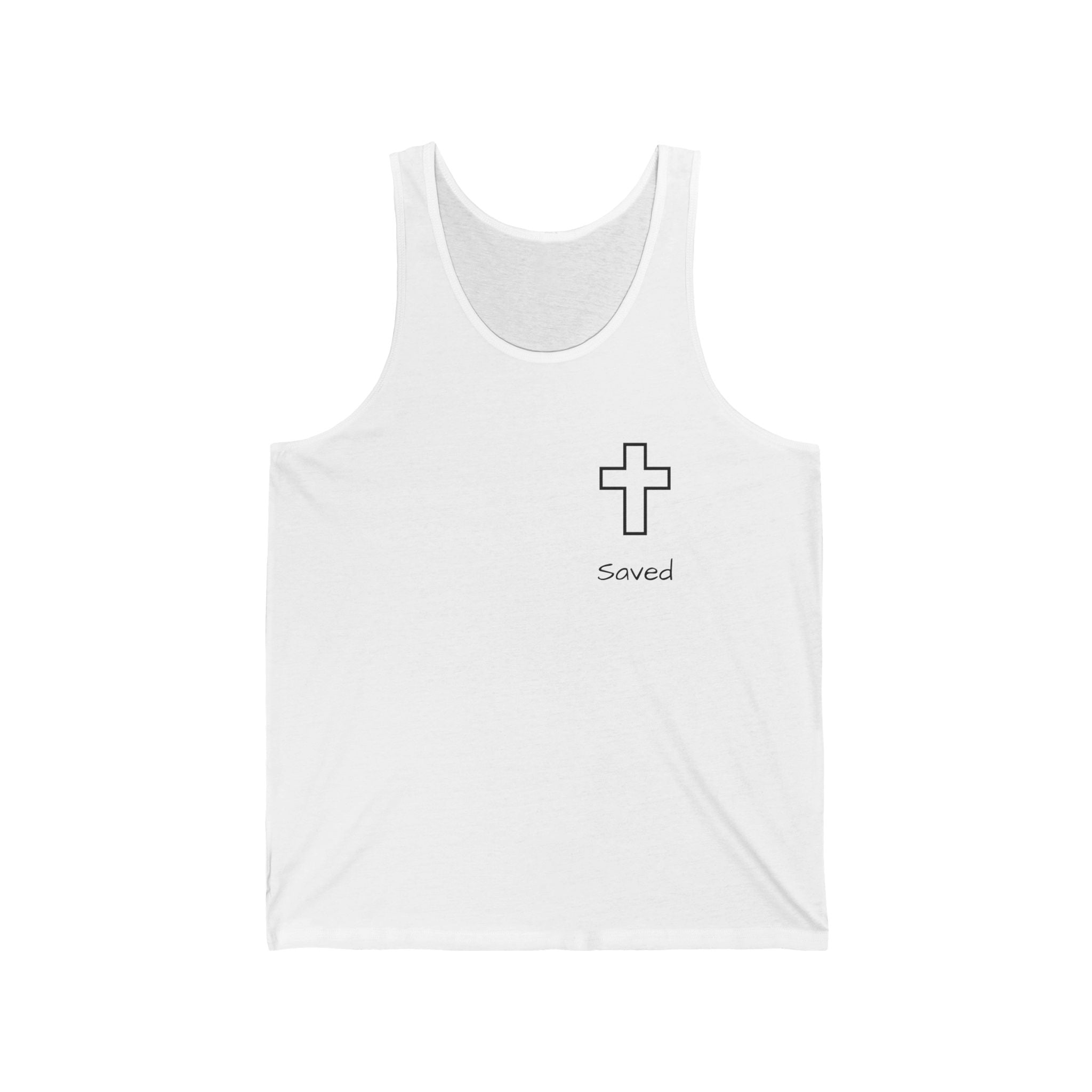 Saved Cross Tank Top — Minimal Christian Faith Graphic Tank