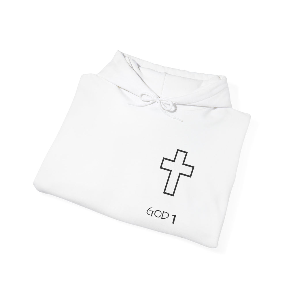 Faith Cross Hoodie — Minimal 'GOD I' Christian Pullover