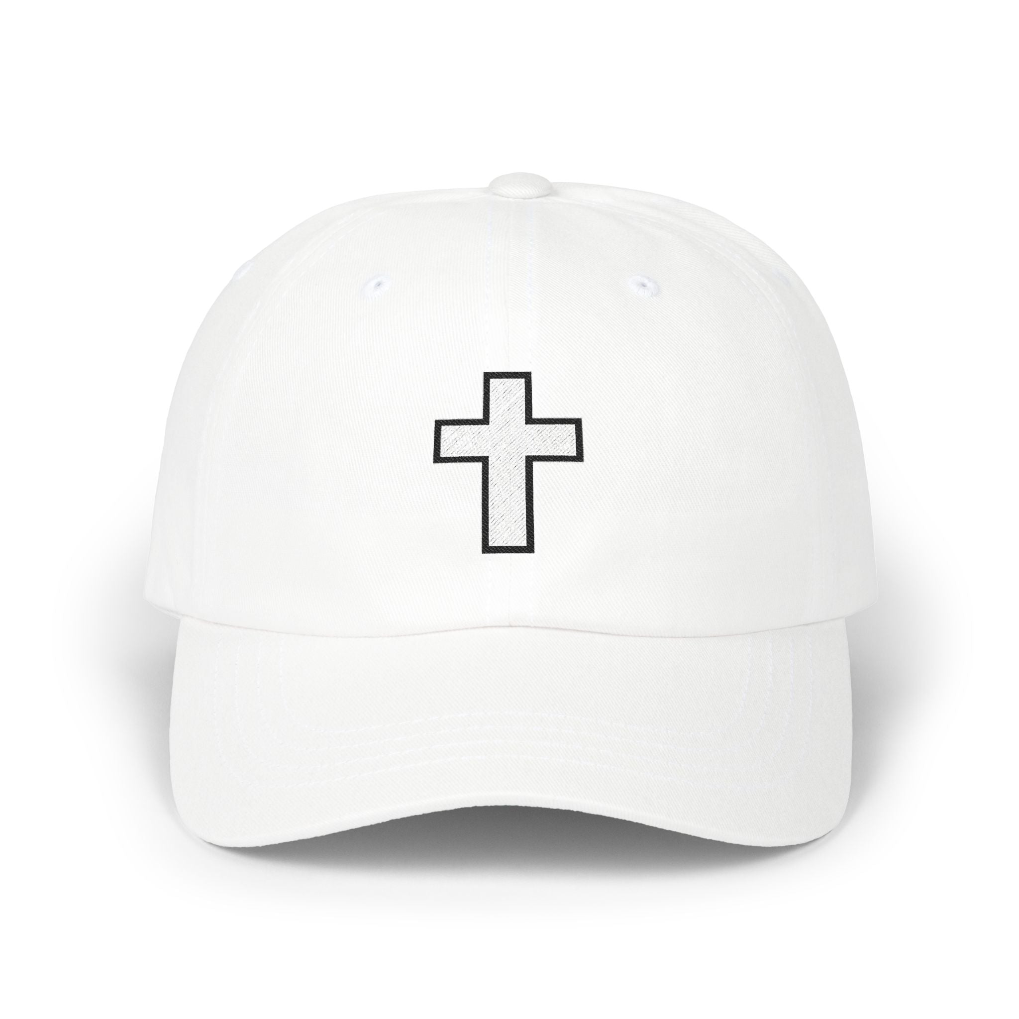 Cross Embroidered Dad Cap – Minimalist Christian Baseball Hat