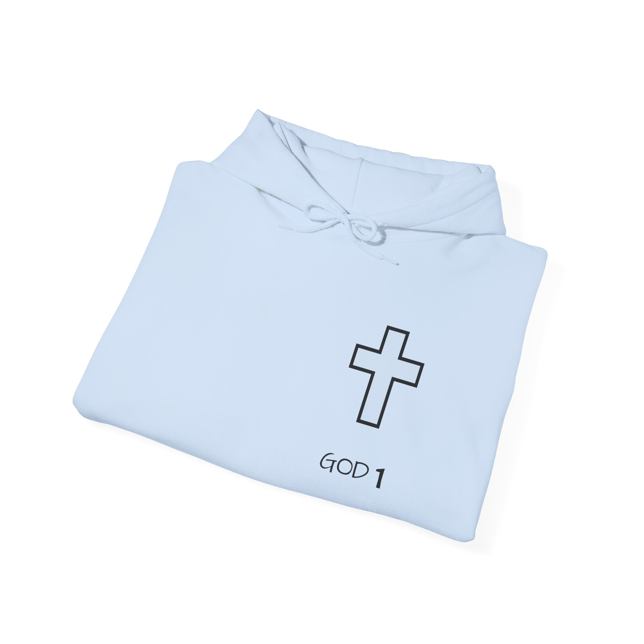 Faith Cross Hoodie — Minimal 'GOD I' Christian Pullover