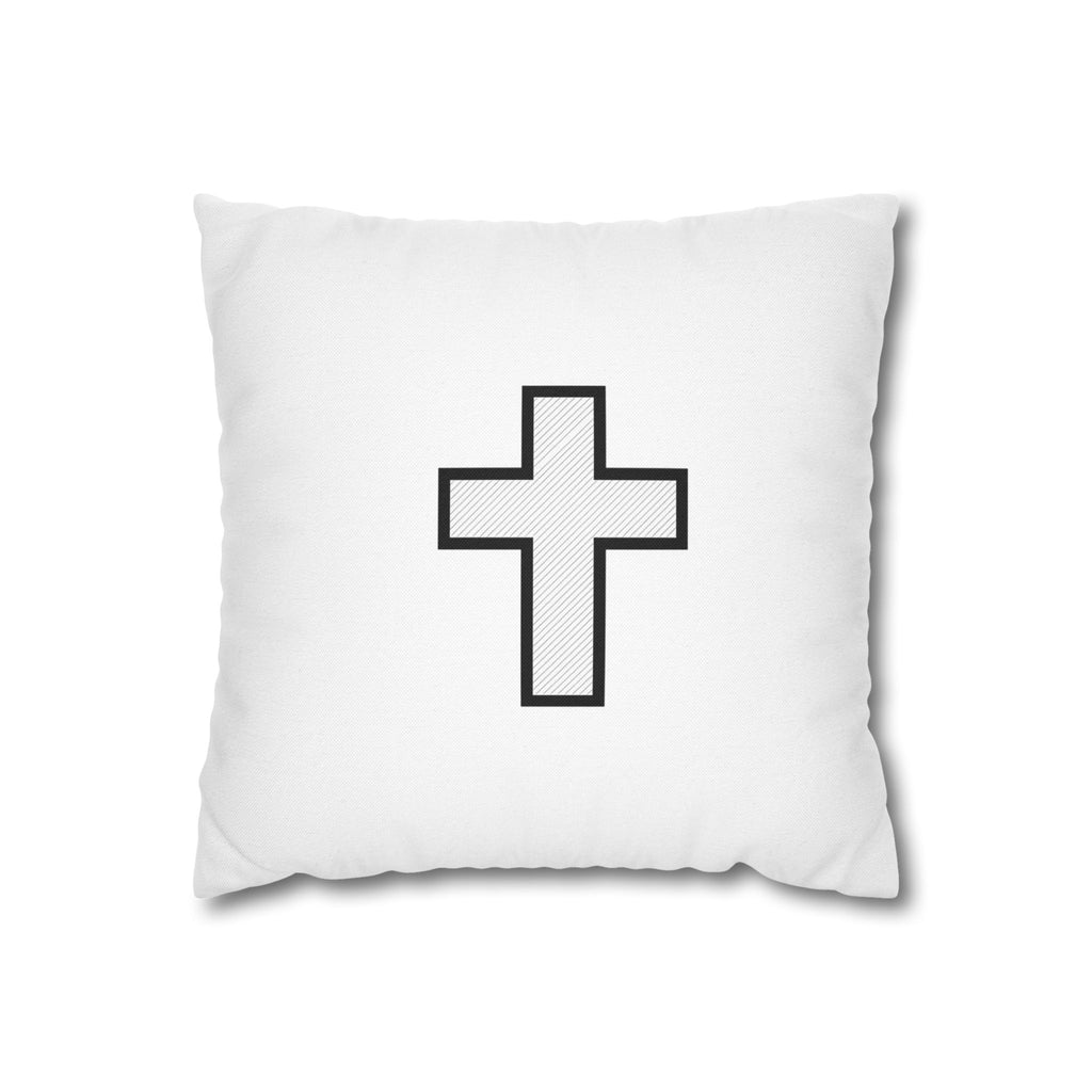 Minimal Black Cross Decorative Pillowcase — Christian Accent Cushion Cover